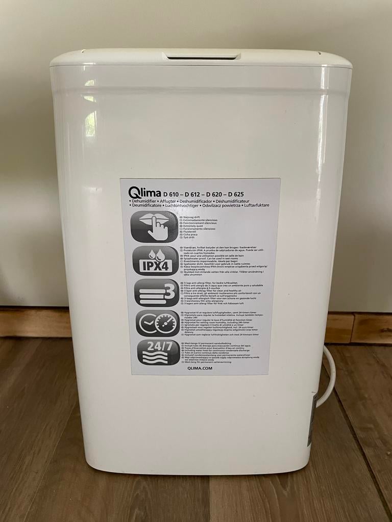 Qlima D 610 Ontvochtiger - Zo goed als nieuw, Witgoed en Apparatuur, Ophalen of Verzenden, Zo goed als nieuw, Luchtontvochter