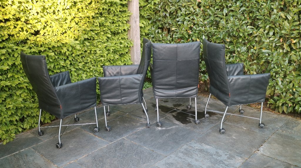 Montis Chaplin leren stoelen. Rancho leder., Ophalen, Zwart, Leer, Zo goed als nieuw