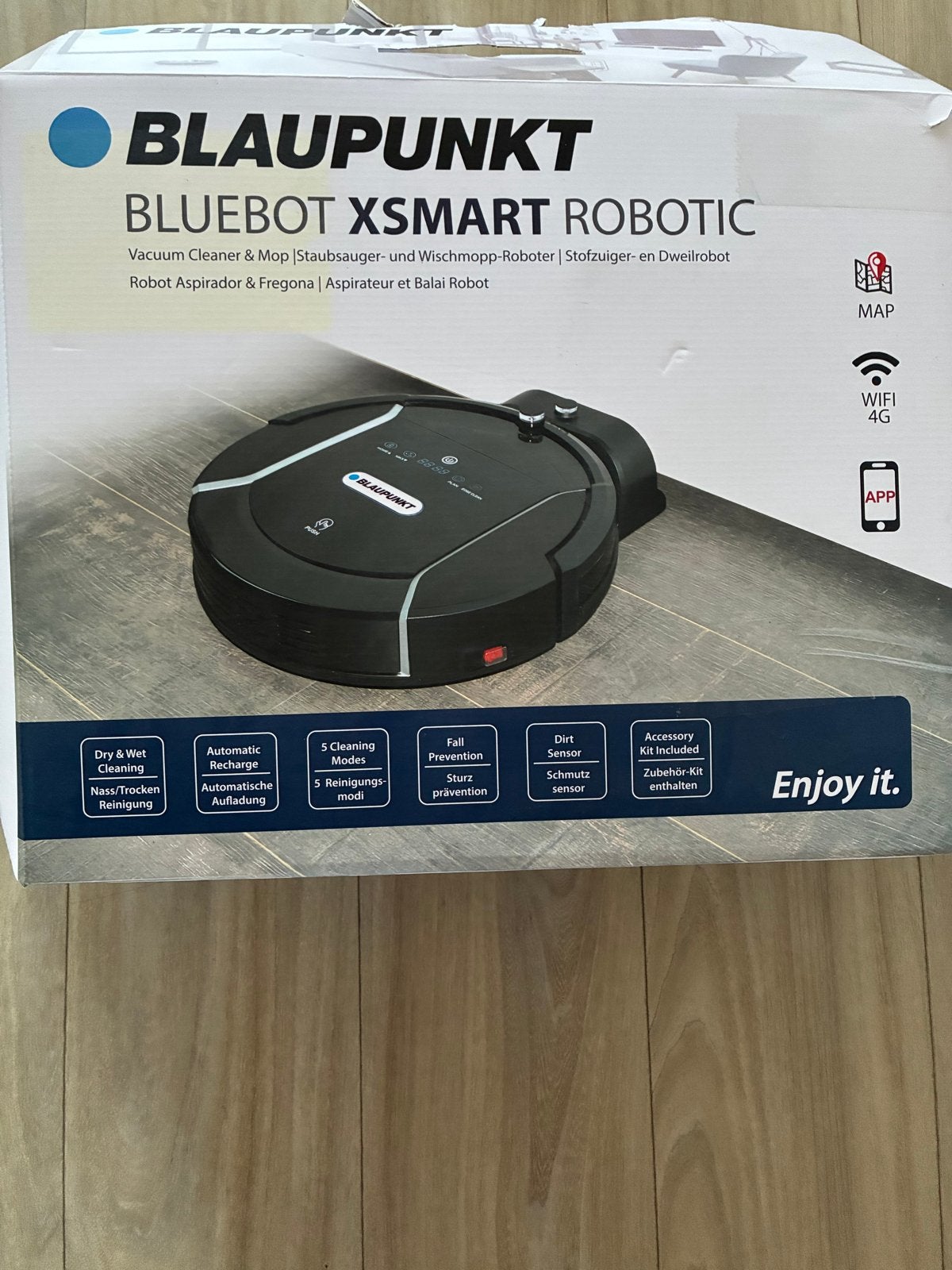 Blaupunkt Bluebot XSmart Robotic Stofzuiger en Dweilrobot, Ophalen, Overige merken, Zo goed als nieuw, Robotstofzuiger