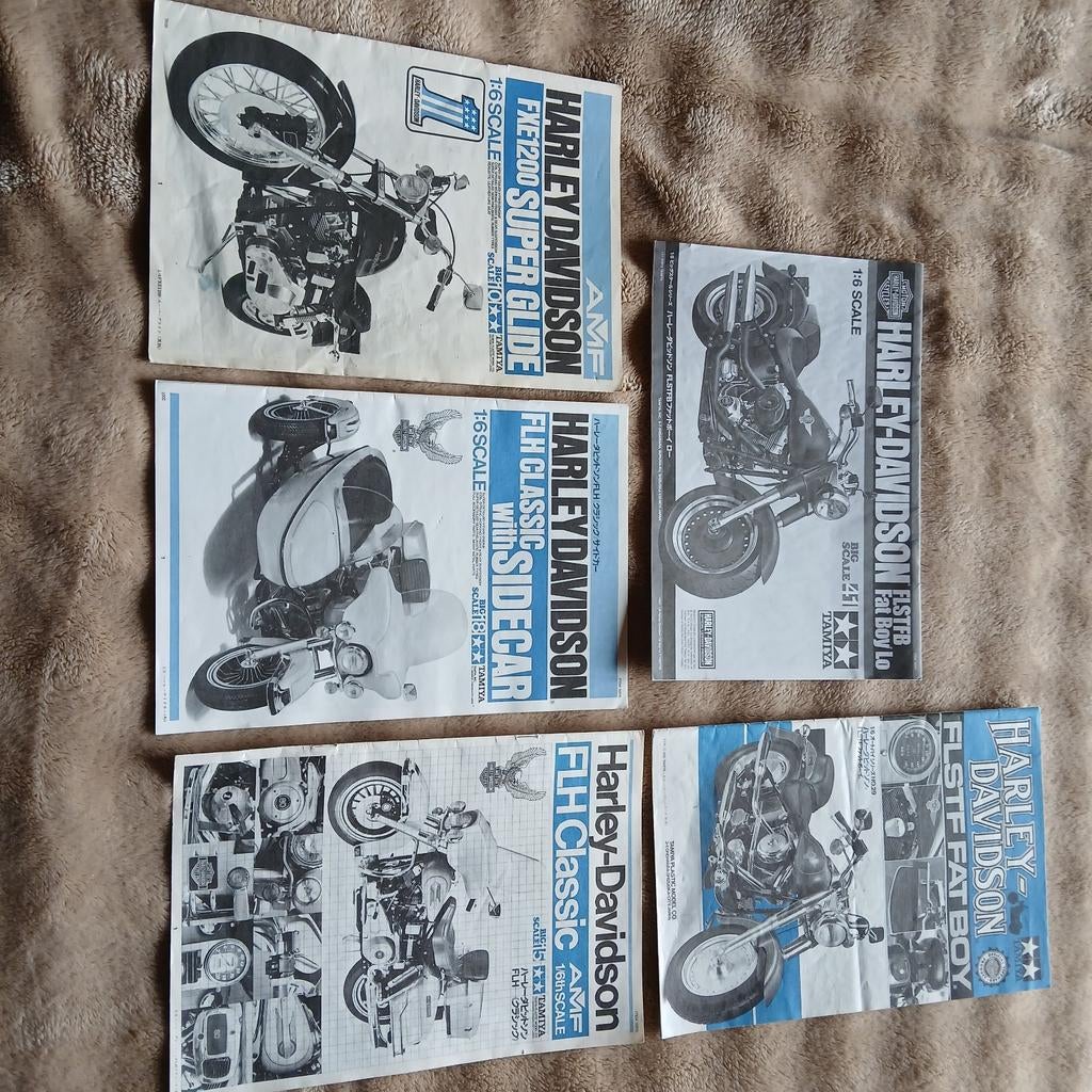 Originele bouwplannen tamiya harley,s 1:6, Ophalen of Verzenden, Motor