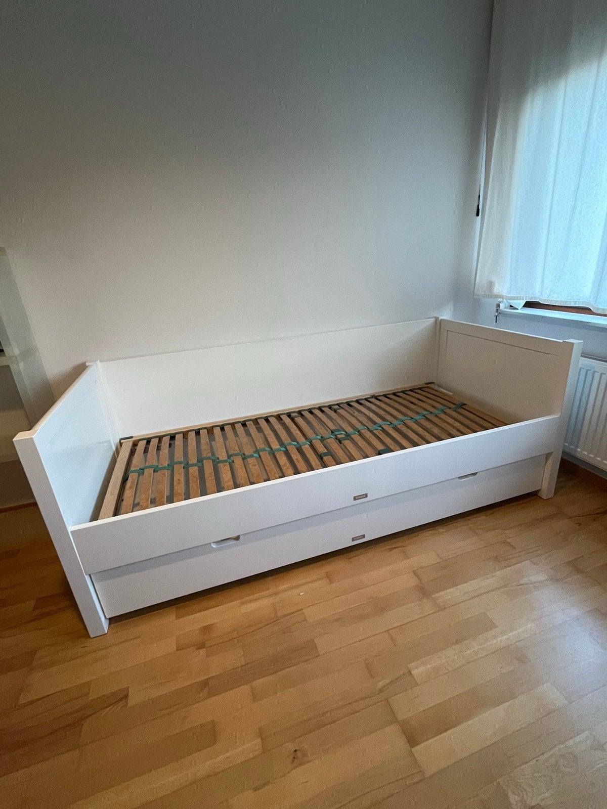 Bopita Bedbank met uitschuifbaar bed en lades, Ophalen, Eenpersoons, Wit, Overige maten