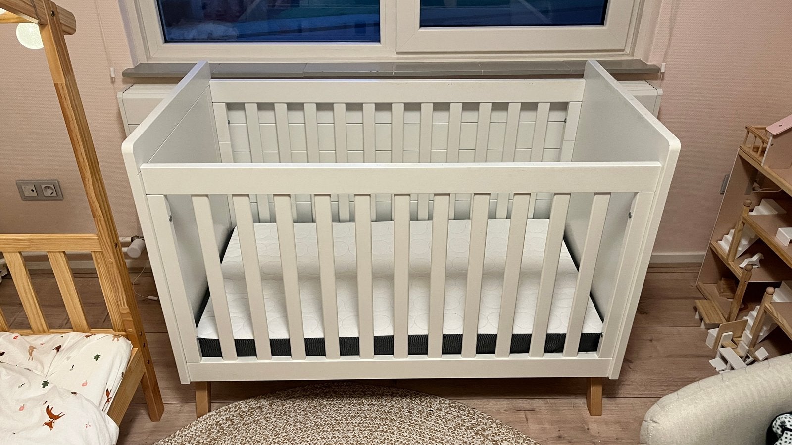 Stevig Bopita Cabino Ledikant - Wit, Ophalen, Gebruikt, Lattenbodem, Minder dan 140 cm