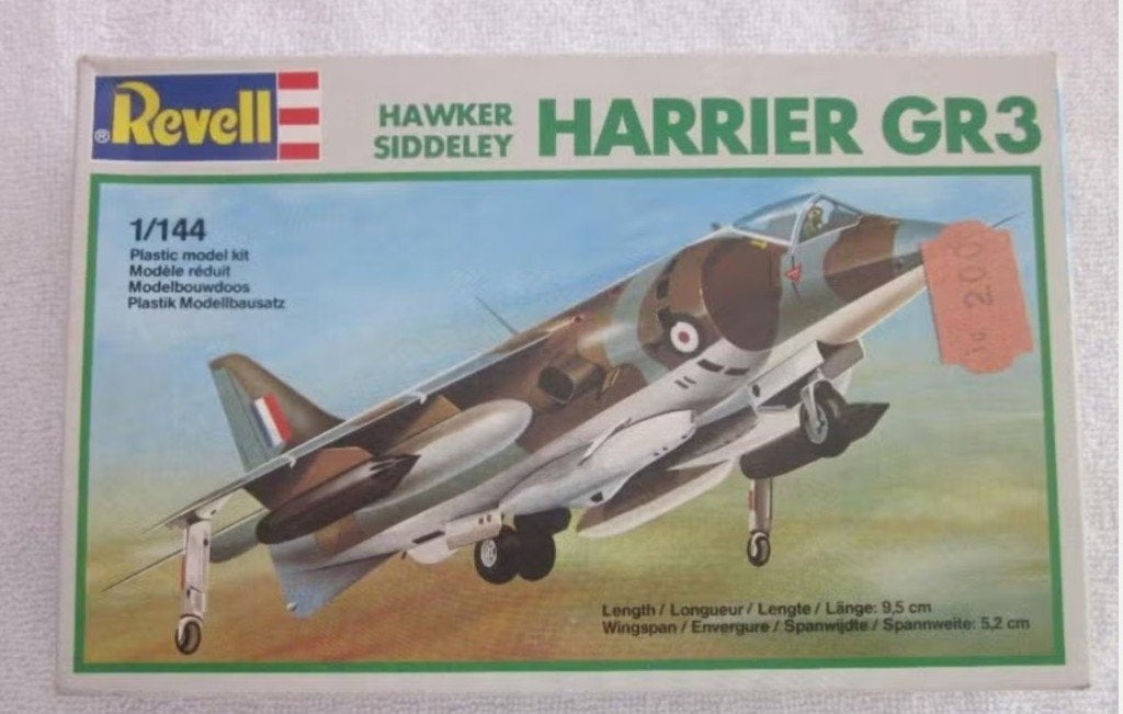 Revell Harrier GR3 schaal 1:144 uit 1981 ongebouwd., Hobby en Vrije tijd, Modelbouw | Vliegtuigen en Helikopters, 1:72 tot 1:144