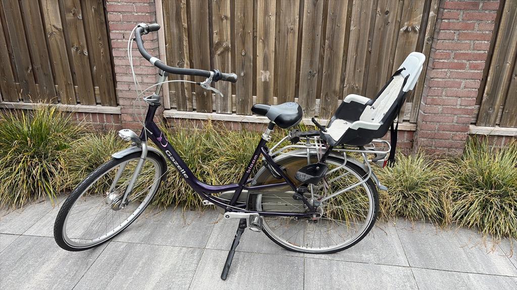 Gazelle dames fiets met kinderzitje te koop teab, Fietsen en Brommers, Fietsen | Dames | Damesfietsen, Ophalen of Verzenden, Gebruikt