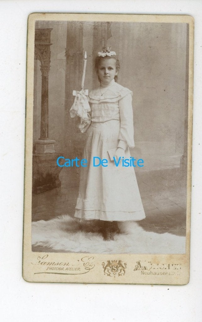 Antieke Carte de Visite: Eerste Communie Meisje, Ophalen of Verzenden, Nieuw, Kaart of Prent, Christendom | Katholiek
