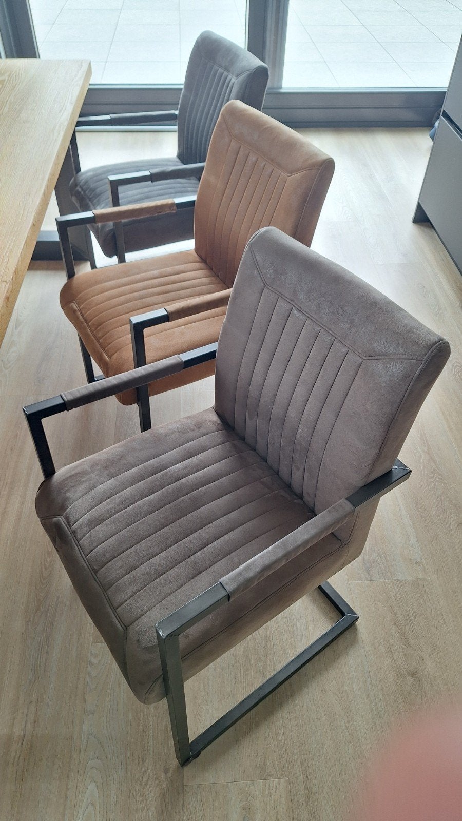 3 prachtige industriële eetkamerstoelen., Ophalen, Zo goed als nieuw, Vijf, Zes of meer stoelen