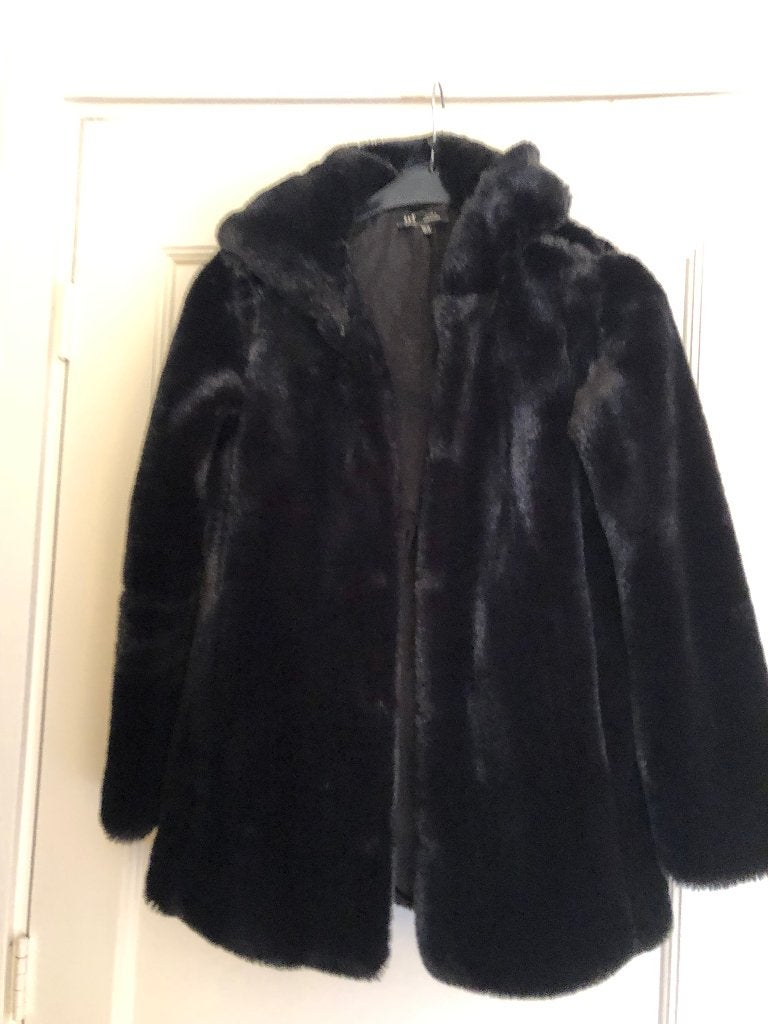 cozy zachte zwarte faux fur jas Zara mt XS, Verzenden, Zo goed als nieuw, Maat 34 (XS) of kleiner, Zara