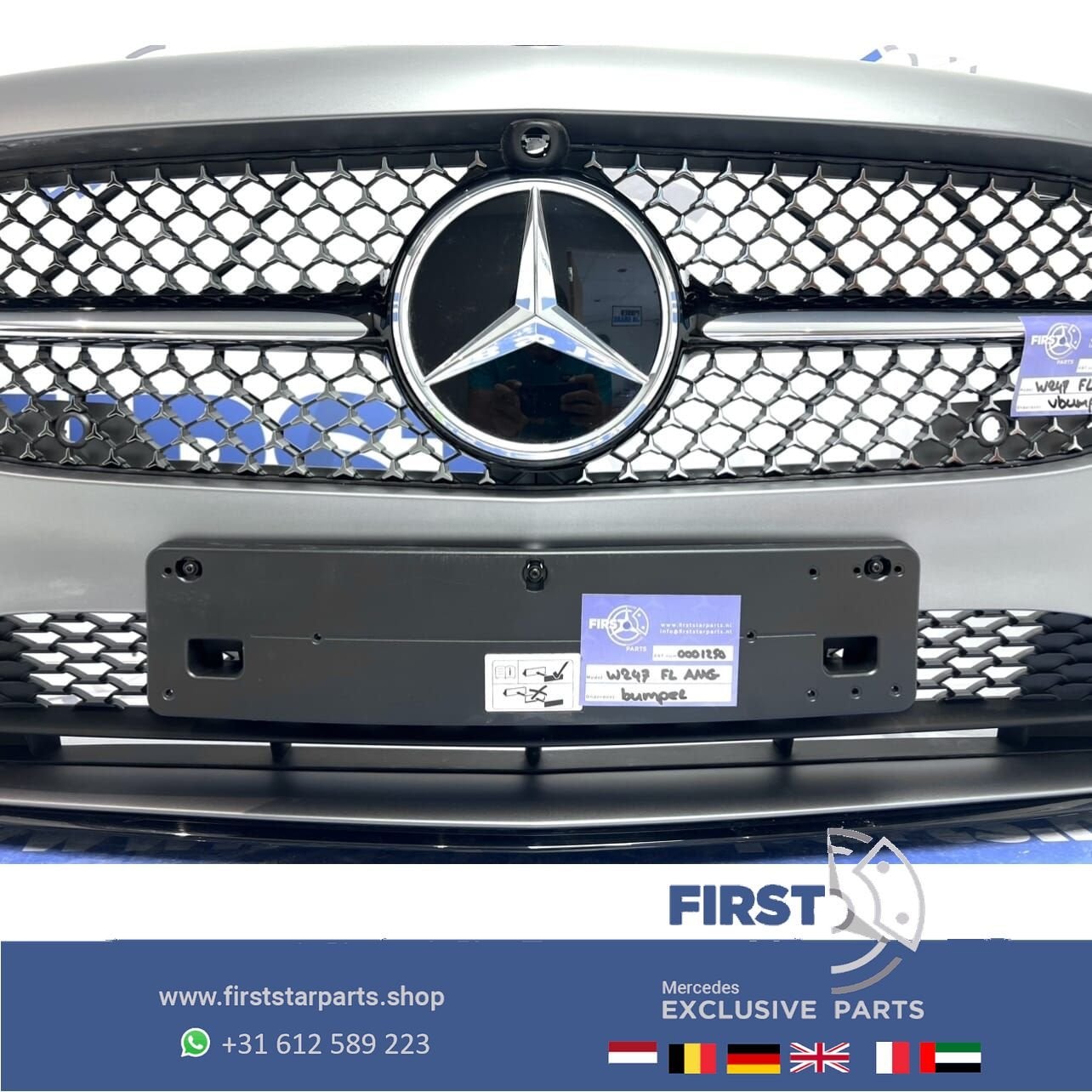 2023 W247 B KLASSE FACELIFT AMG VOORBUMPER COMPLEET MAT GRIJ, Gebruikt, -, Voor, Ophalen of Verzenden