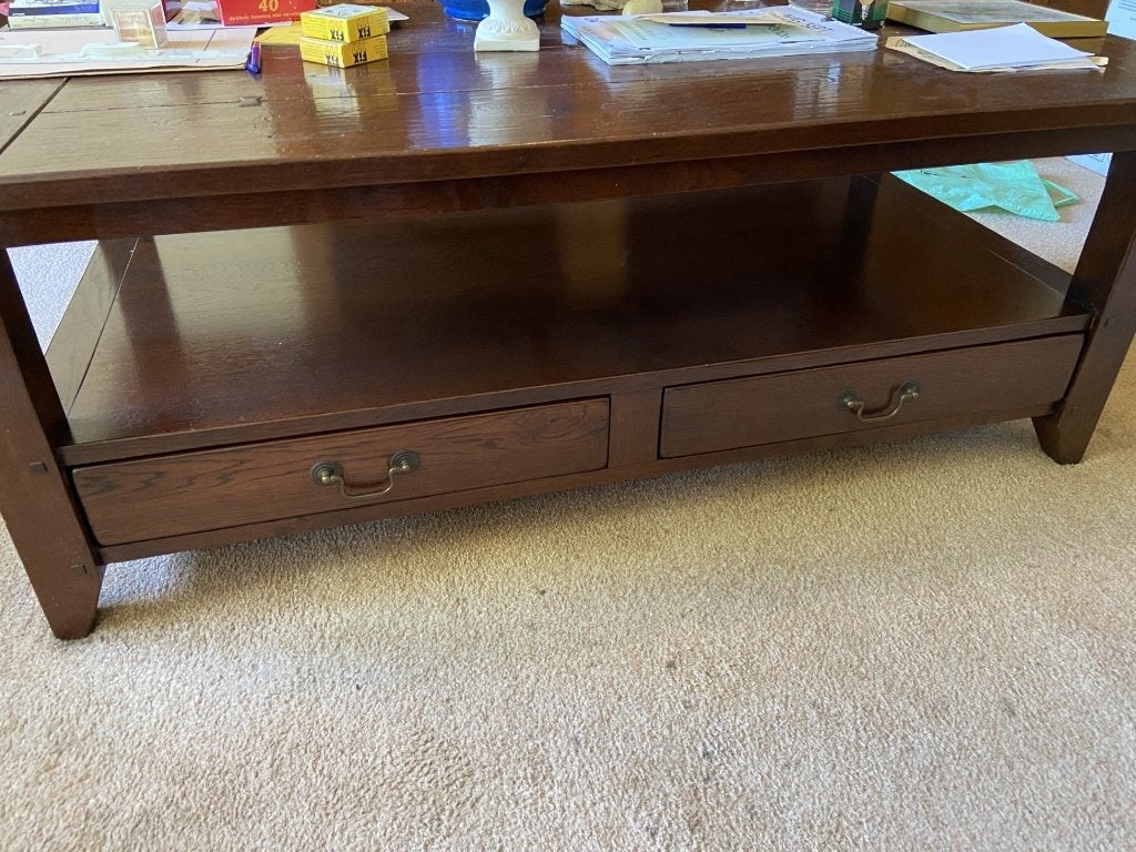 eiken salontafel, Ophalen, Gebruikt, 100 tot 150 cm, Eikenhout