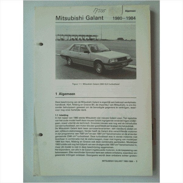 Mitsubishi Galant Vraagbaak losbladig 1980-1984 #1 Nederland, Ophalen of Verzenden, Gelezen, Mitsubishi