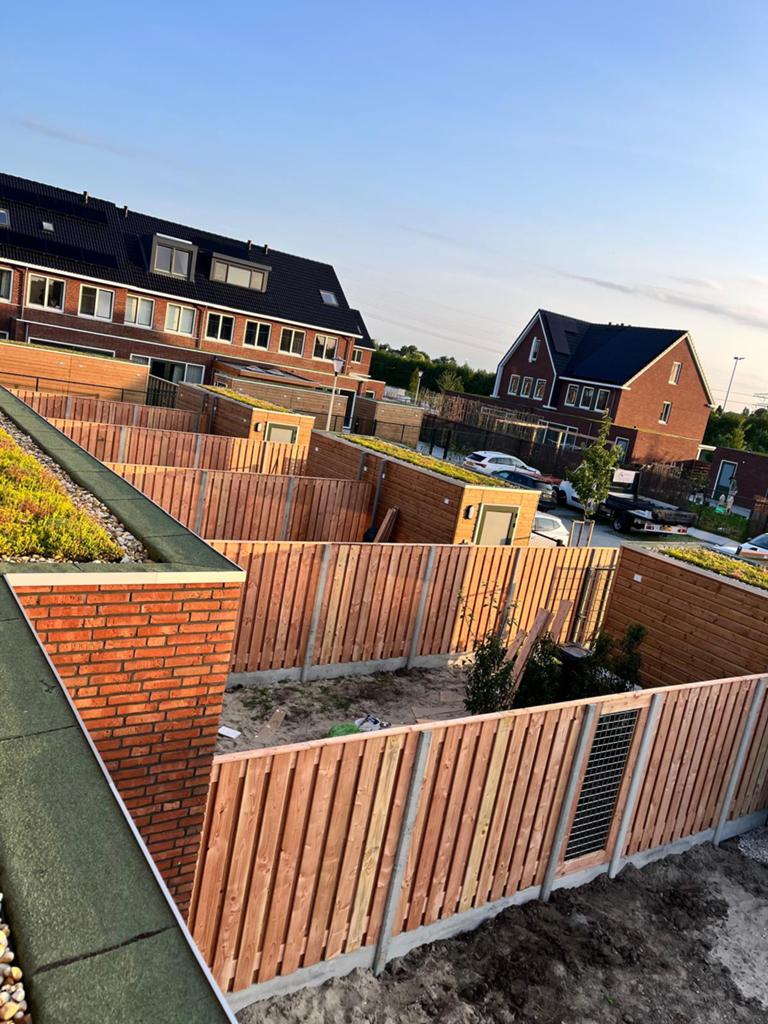 Hout beton Douglas schutting vanaf €120,- pm, Tuin en Terras, Schuttingen, 1 tot 2 meter, Verzenden, 6 meter of meer, Zo goed als nieuw