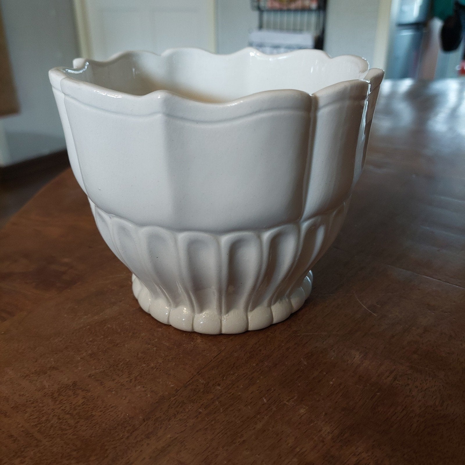 Vintage Witte Bloempot - Made in Italy, Ophalen of Verzenden