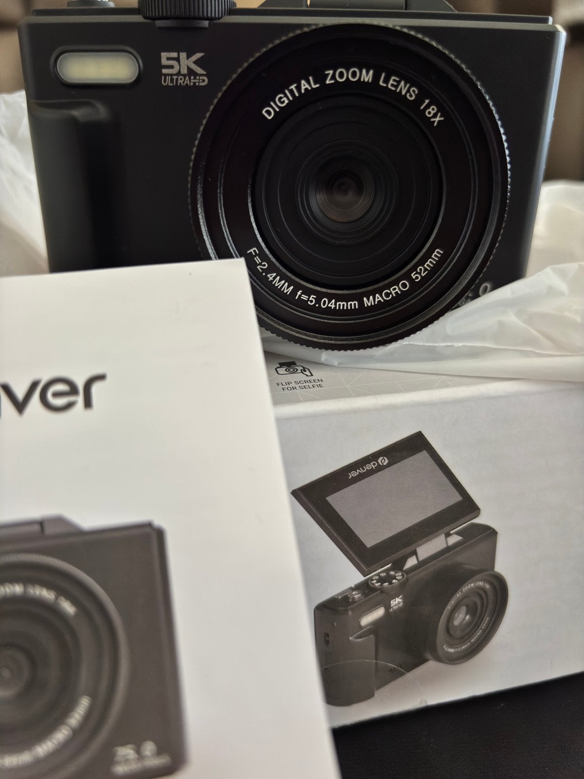 Denver DWC-8475 5K Ultra HD Digitale Camera met WiFi, Kantelbaar/draaibaar scherm, Ophalen of Verzenden, Zo goed als nieuw, Compactcamera