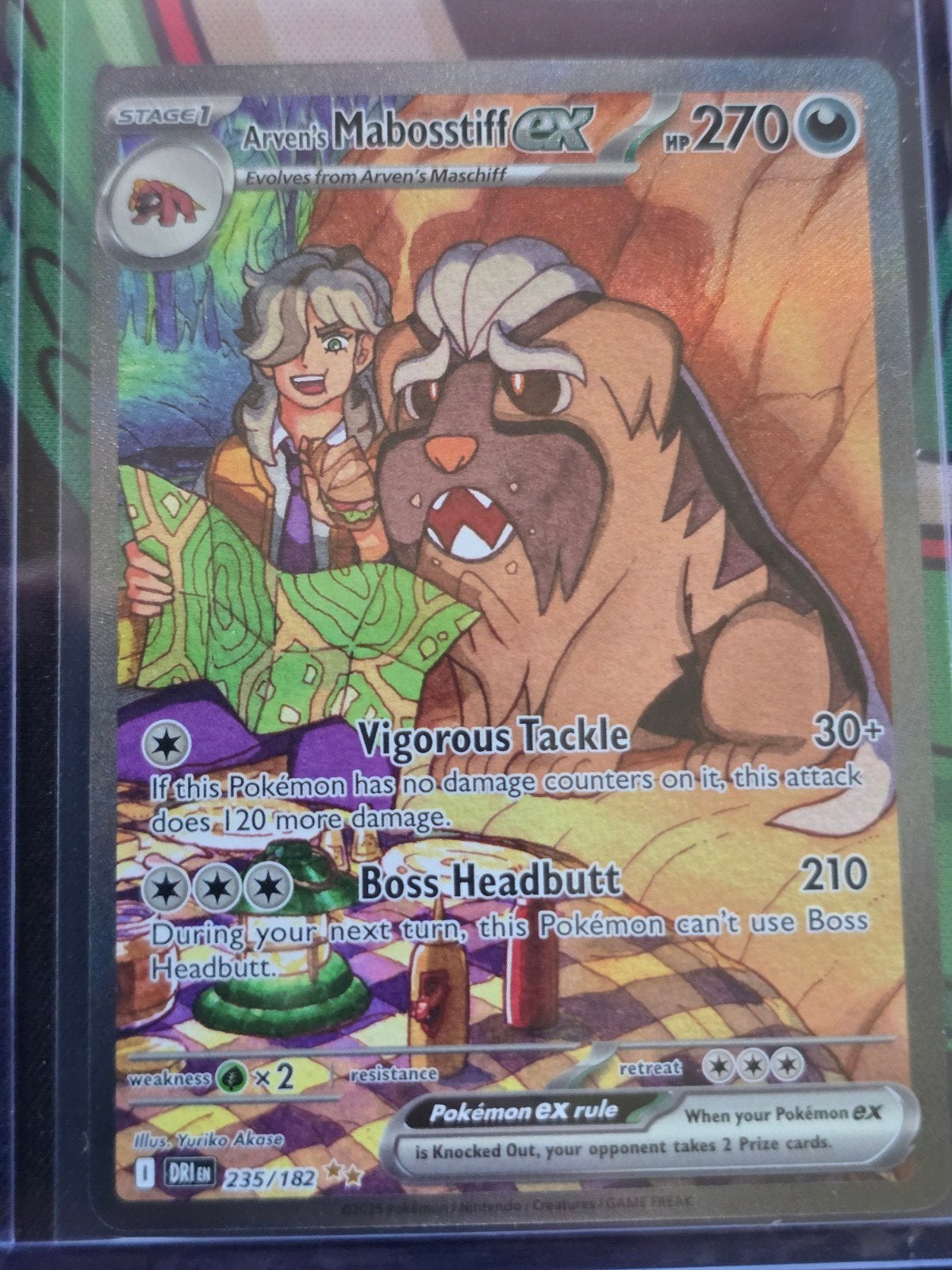 Arven's Mabosstiff ex destined rivals SIR, Ophalen of Verzenden, Zo goed als nieuw, Losse kaart, Foil