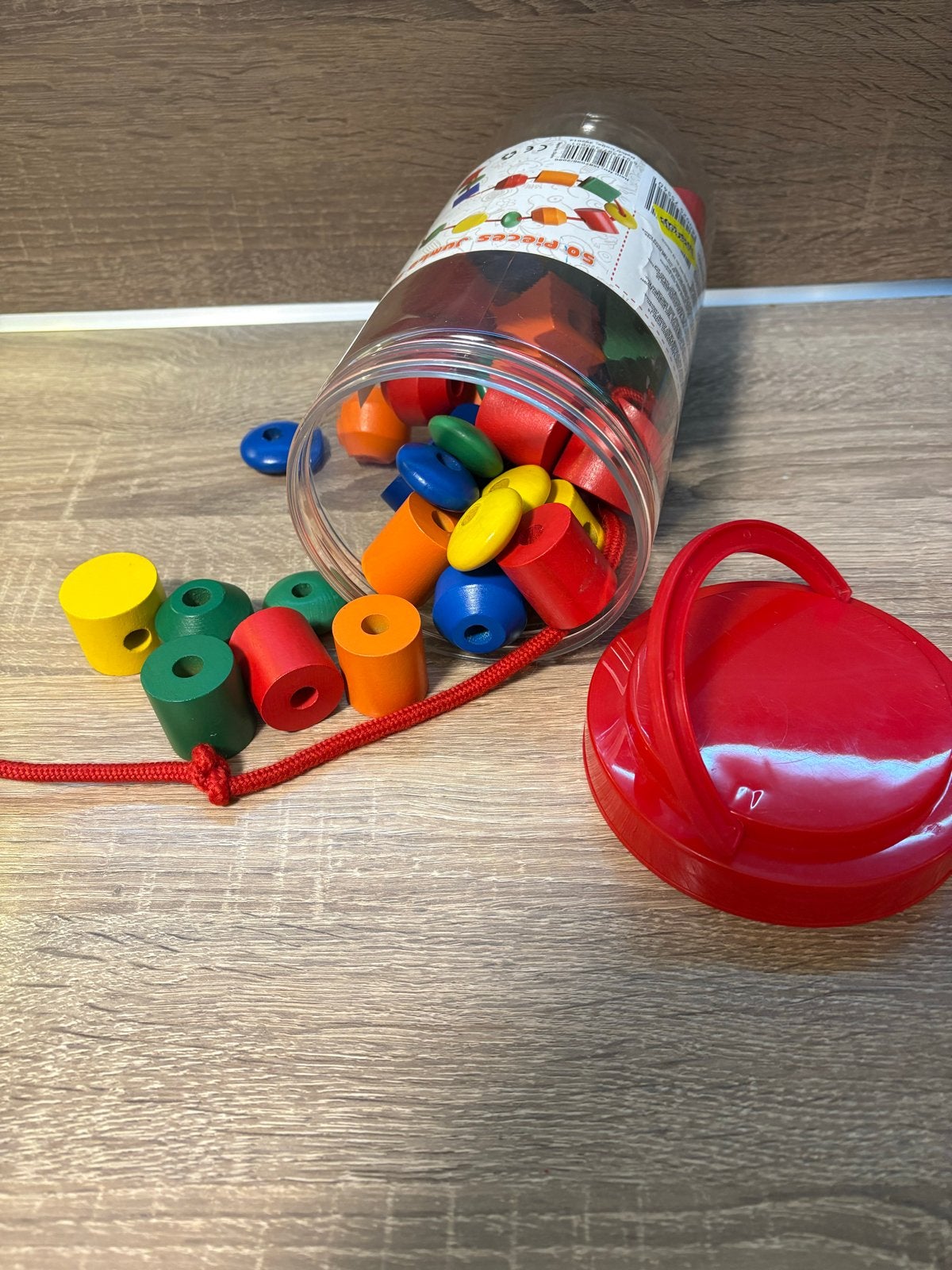 Houten Rijgkralen Set - Jumbo Kralen, Ophalen of Verzenden, Zo goed als nieuw, Knutselen