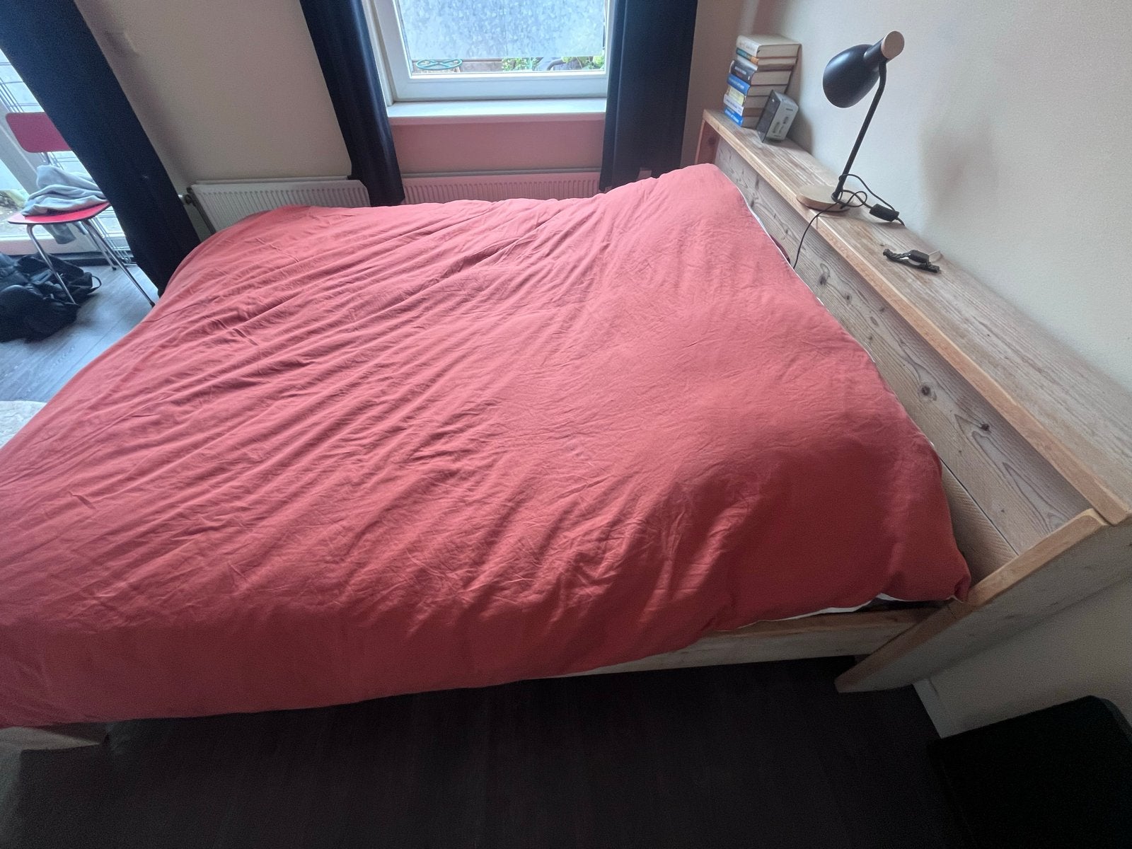 Steigerhouten bed incl lattenbodems 180x200 cm, Huis en Inrichting, Slaapkamer | Bedden, Ophalen, Gebruikt, Steigerhout, Tweepersoons