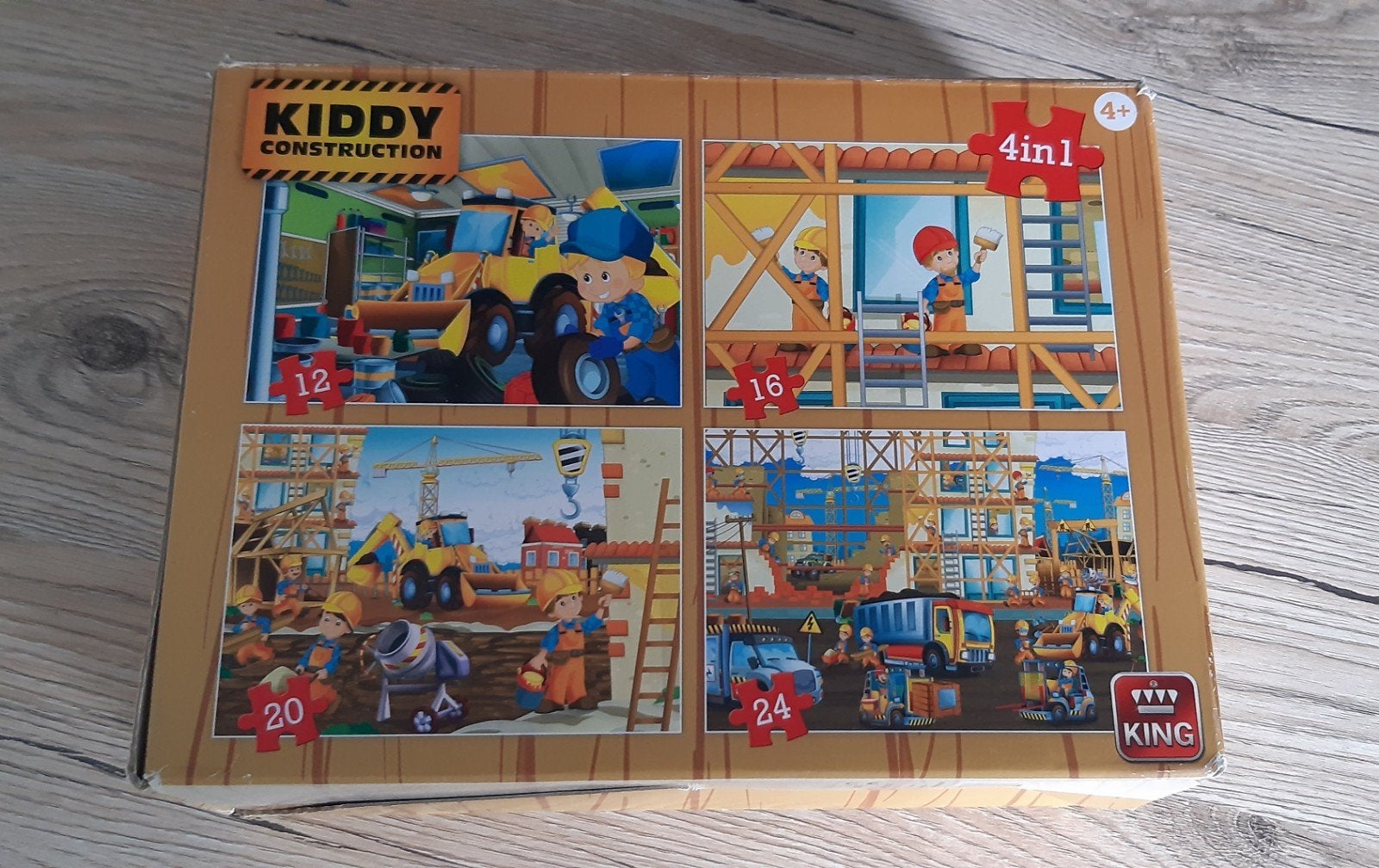 Kiddy Construction 4-in-1 Puzzel - Bouwplaats Thema, Ophalen of Verzenden, 10 tot 50 stukjes, Zo goed als nieuw
