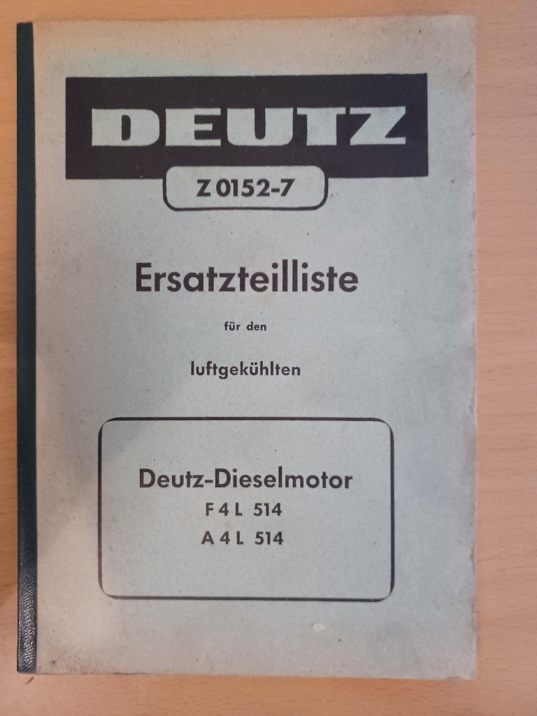Onderdelenboek Deutz F4L514 en A4L514 motor, Ophalen of Verzenden, Gelezen, Tractor en Landbouw