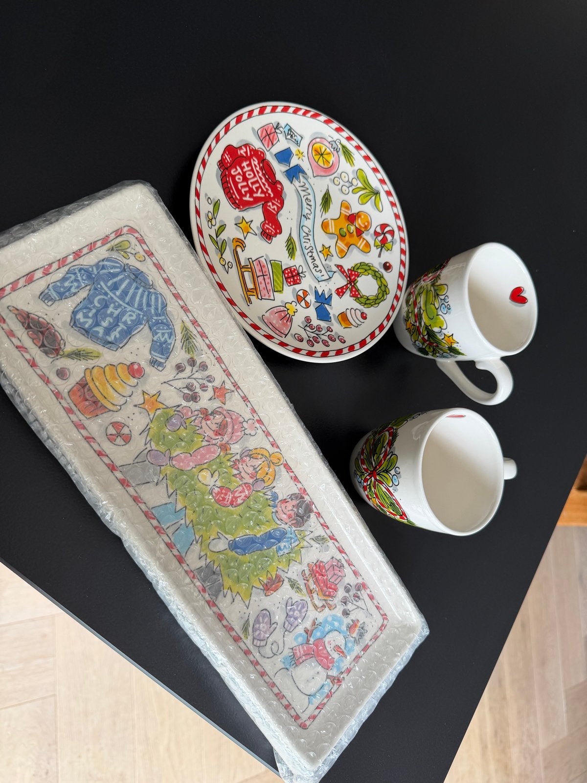 Blond Amsterdam - Kerst servies set: 2 mini mokken en 1 bord, Huis en Inrichting, Keuken | Servies, Ophalen, Overige merken, Keramiek