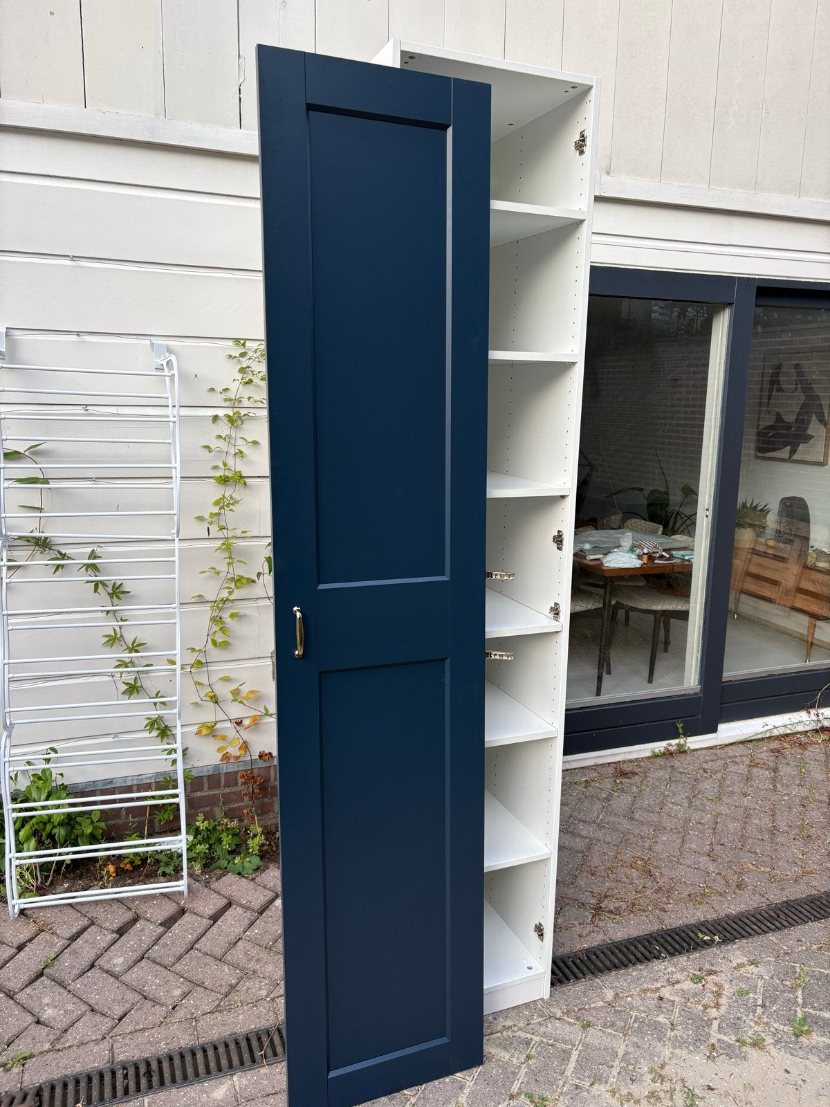 Ikea pax 236cm hoog, 50cm breed. Blauwe grimo deur, Minder dan 50 cm, Gebruikt, 200 cm of meer, Ophalen of Verzenden