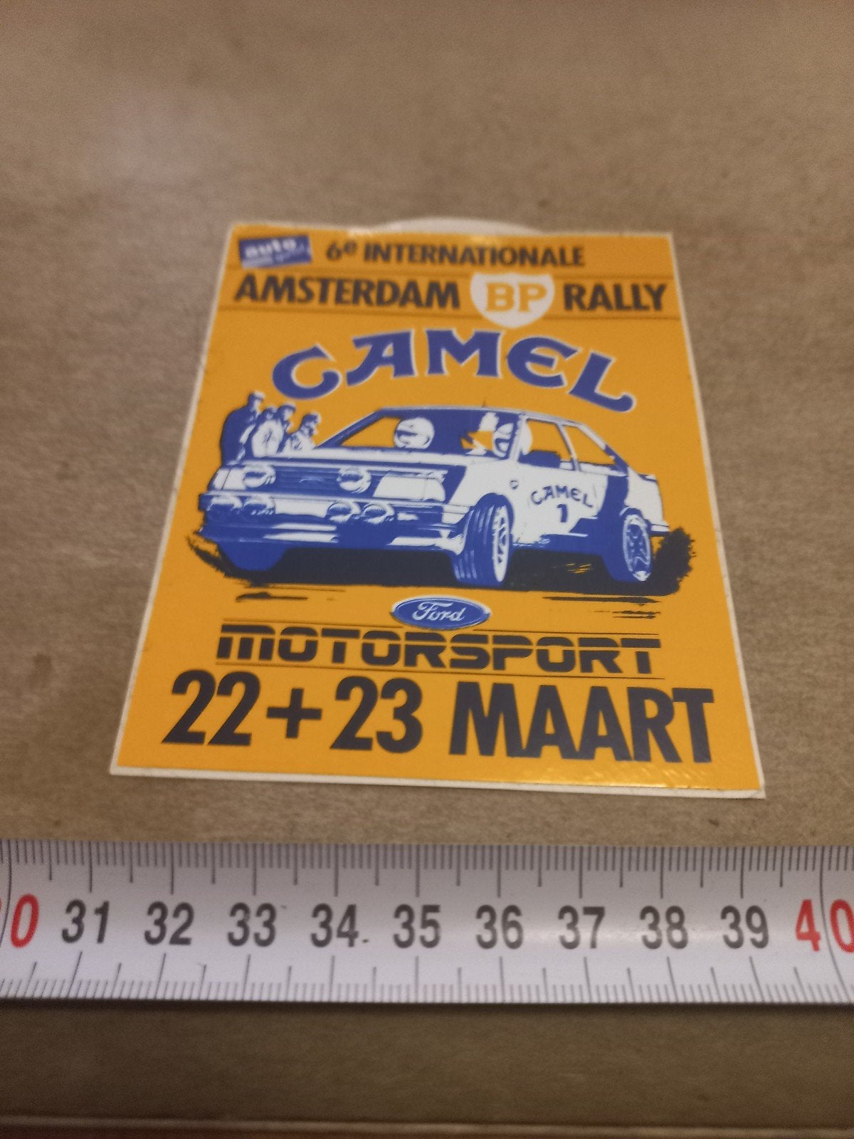 Vintage Camel Ford Motorsport Rally Sticker, Ophalen of Verzenden, Zo goed als nieuw, Auto of Motor