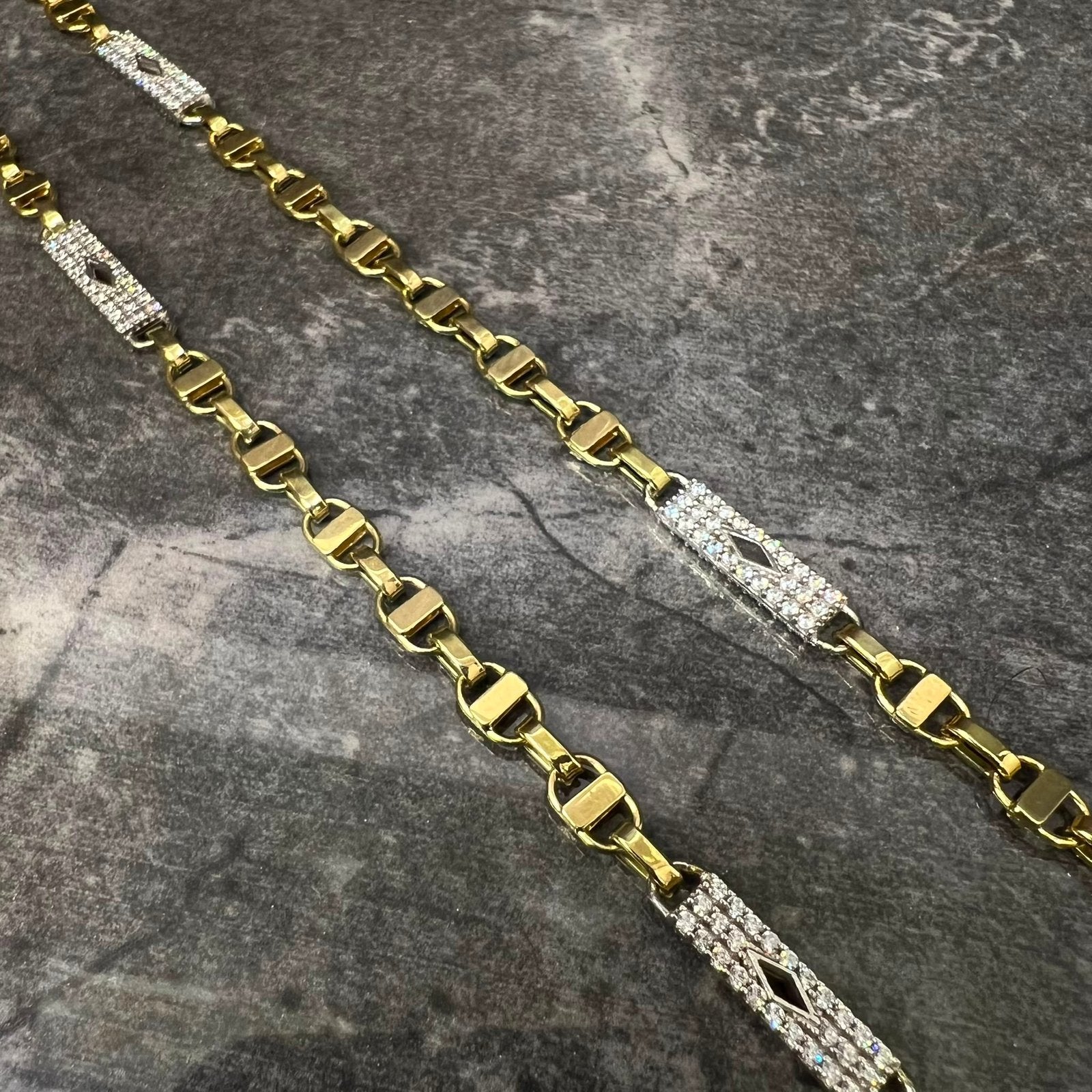 14k gouden kingsley ketting met tussenstukjes, Ophalen of Verzenden, Nieuw, Goud, Goud