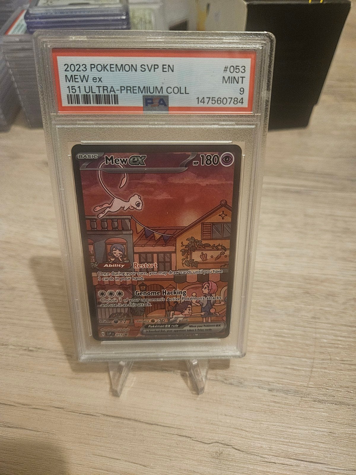 Mew ex 151 Ultra-Premium Collection PSA 9 MINT Pokémon Kaart, Ophalen of Verzenden, Zo goed als nieuw, Losse kaart