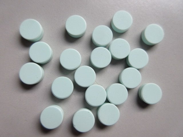 nr. 9279, 20 Ronde tegeltjes 1x1, light aqua., Ophalen of Verzenden, Zo goed als nieuw, Complete set, Lego