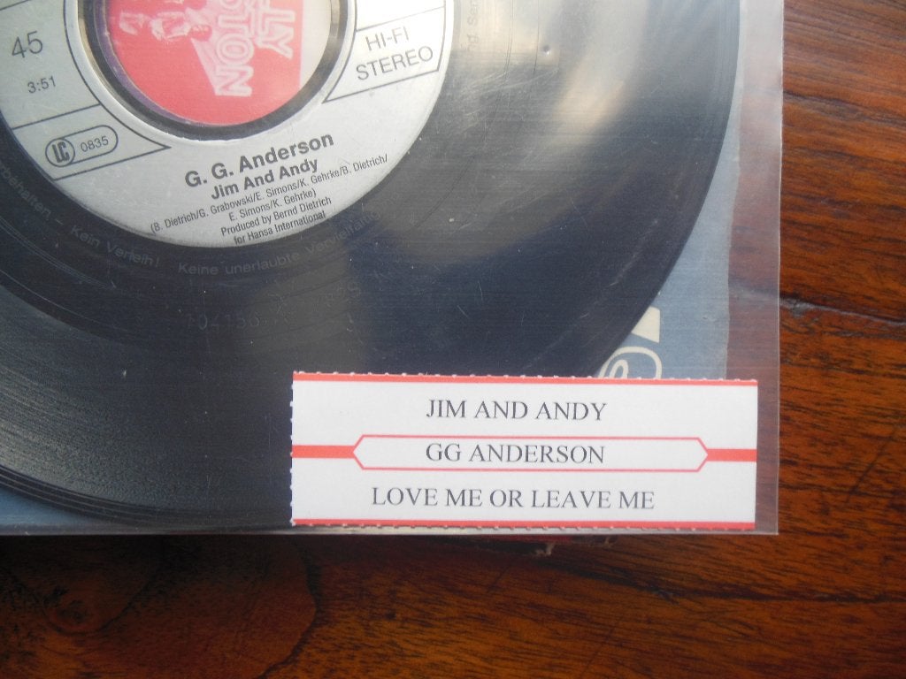 single g.g.anderson 45rpm jukebox vinyl record jim and andy, Gebruikt, 7 inch, Ophalen of Verzenden, Pop
