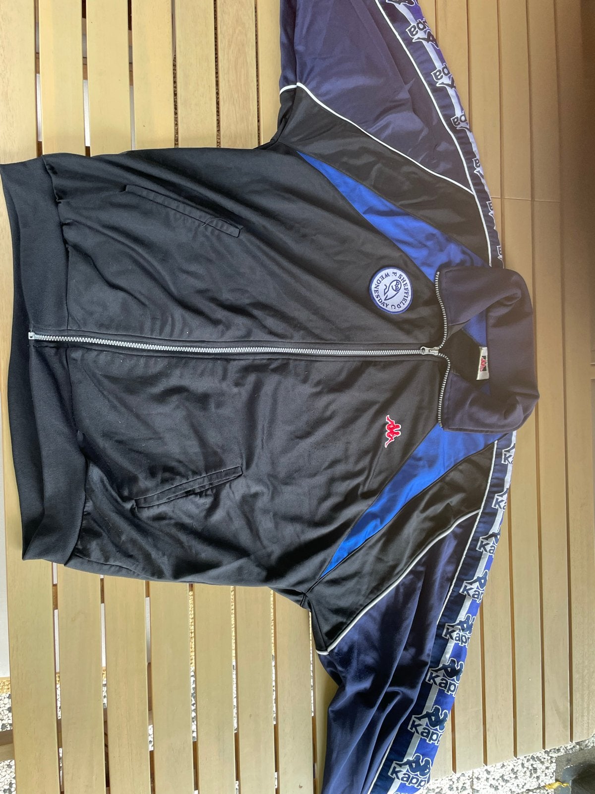 Vintage Kappa Sheffield Wednesday trainingsjack XL, Zwart, Maat 56/58 (XL), Ophalen of Verzenden, Voetbal
