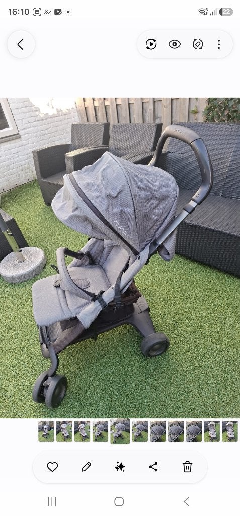 Nuna Pepp Buggy-grijs-compact en makkelijk inklapbaar, Ophalen of Verzenden, Gebruikt