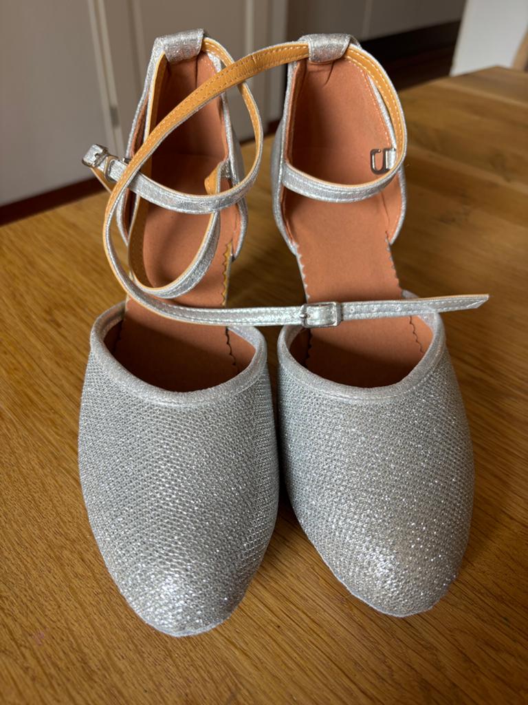 Zilveren glitter ballroom latin salsa dansschoenen maat 8, Ophalen of Verzenden, Nieuw, Schoenen