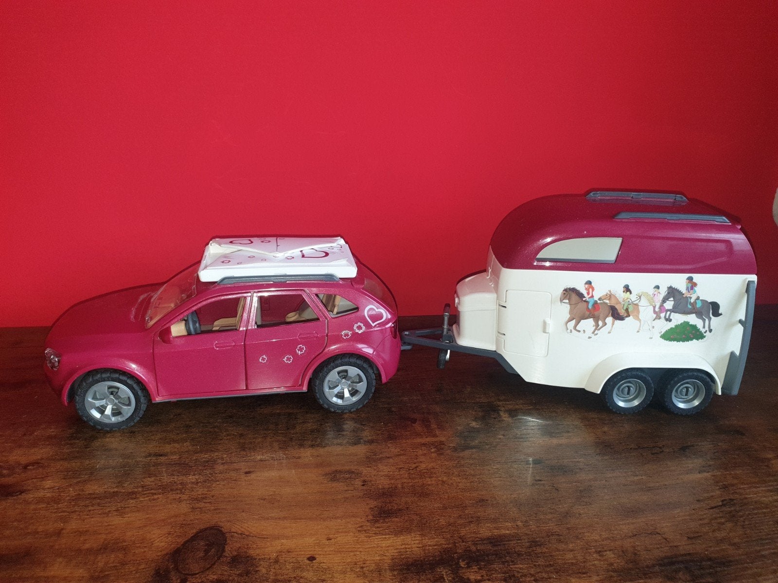 schleich auto met trailer en dak tent, ., Ophalen of Verzenden, Zo goed als nieuw, .