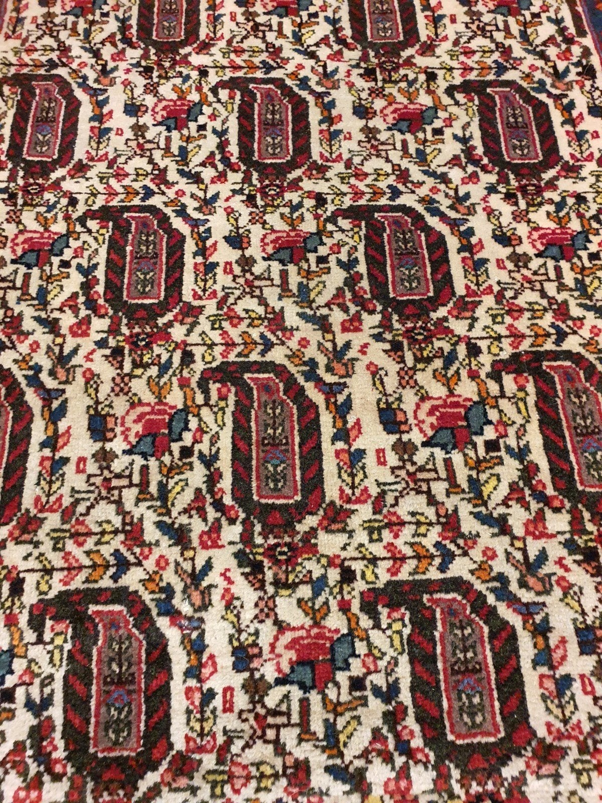 Vintage handgeknoopt perzisch tapijt malayer 104x66, Info@SlatsAntiek.nl, Tweedehands, 100 tot 150 cm, Perzisch