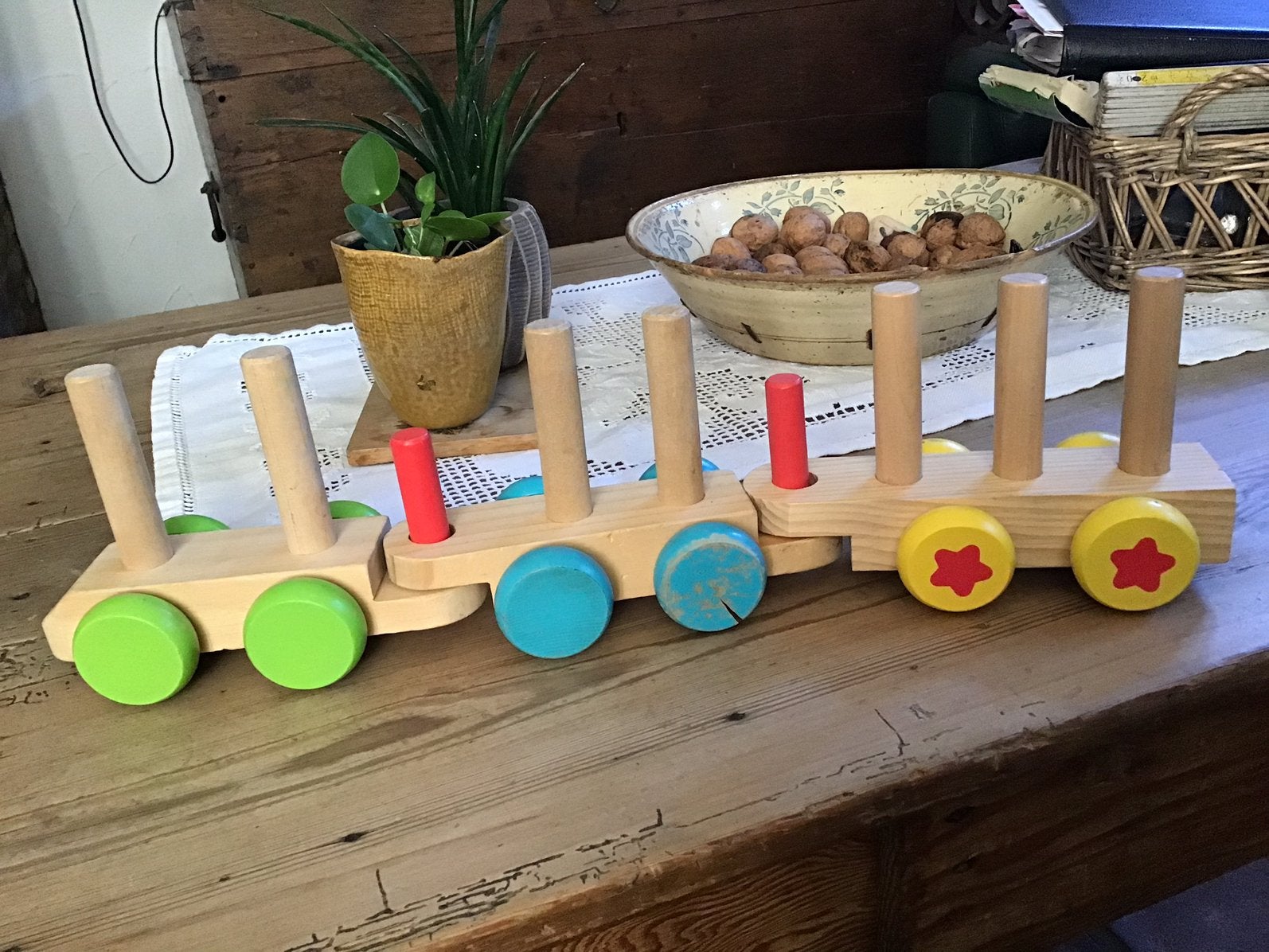 Houten speelgoedtrein, Ophalen of Verzenden, Gebruikt
