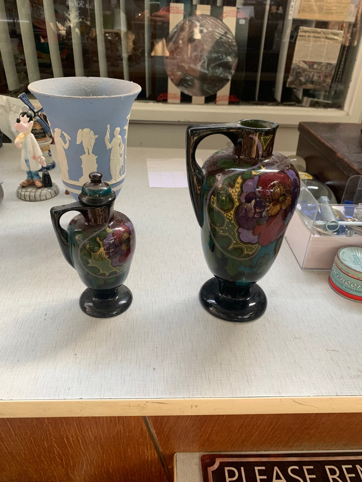 Vaas drie ivora  Gouda Holland Gouds plateel vaasjes, Antiek en Kunst, Ophalen of Verzenden