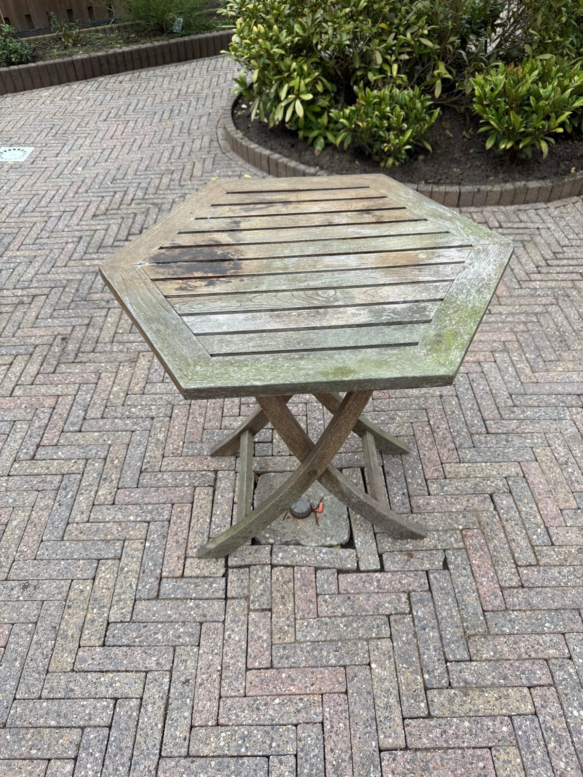 Houten tuintafel, zeshoekig, Tuin en Terras, Ophalen, Rechthoekig, Hout