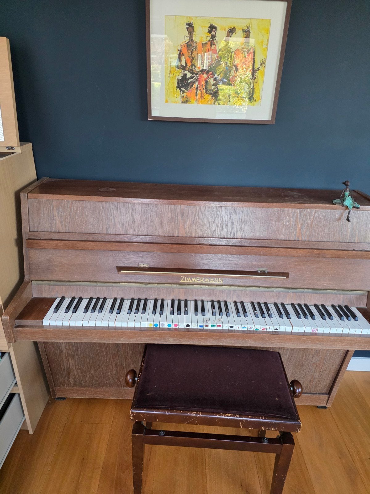 Bruine Zimmermann piano / aan een nieuwe pianist toe!, Ophalen, Gebruikt, Bruin, Piano