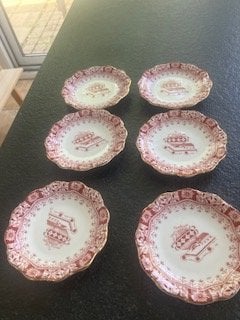 Seltmann Weiden Bavaria "Theresia" China Rood schaaltjes, Antiek en Kunst, Ophalen of Verzenden