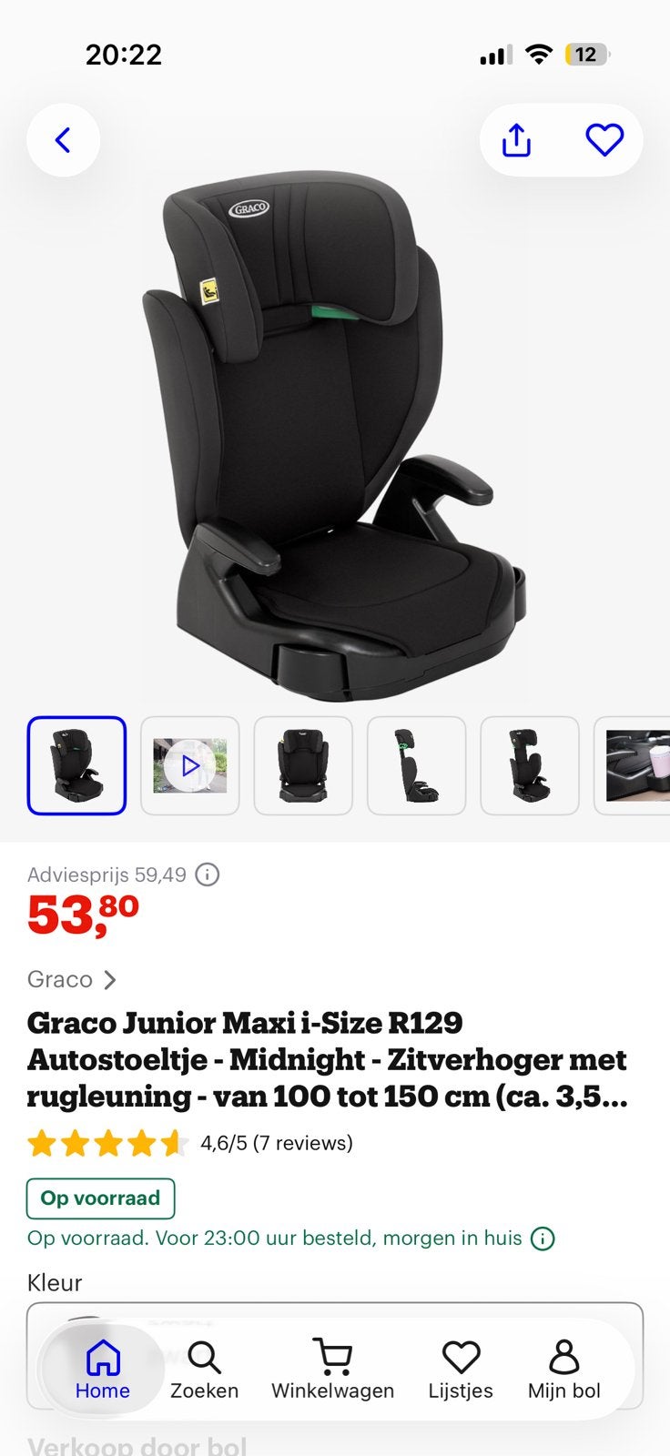 Autostoel graco junior maxi i Size r129, Ophalen of Verzenden, Gebruikt, Maxi-Cosi, Autogordel