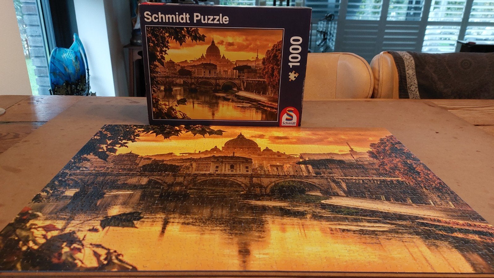 Schmidt Legpuzzel 1000 stukjes - Gouden Licht boven Rome, Een of twee spelers, Ophalen of Verzenden, Zo goed als nieuw, Schmidt Puzzle