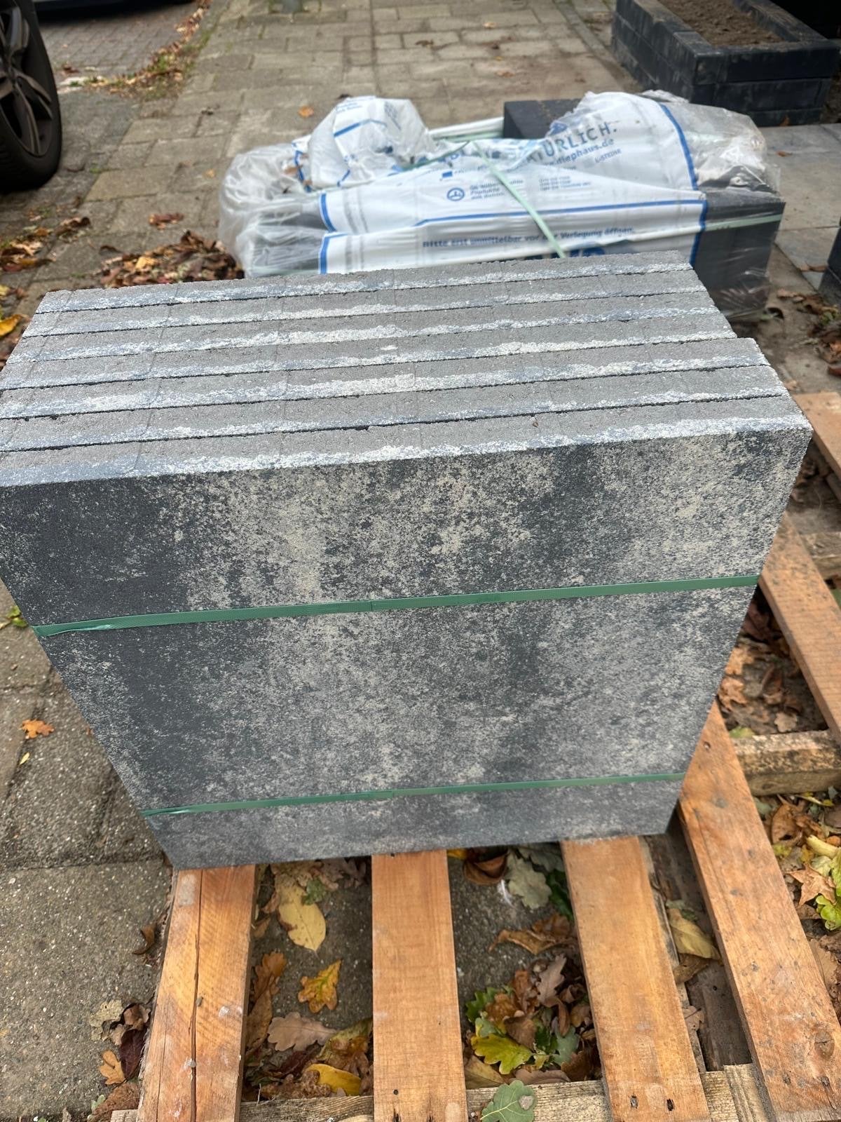 5 terrastegels en 35 stapelblokken - EXCLUTON & DIEPHAUS, Tuin en Terras, Ophalen, Gebruikt, Minder dan 5 m², Beton
