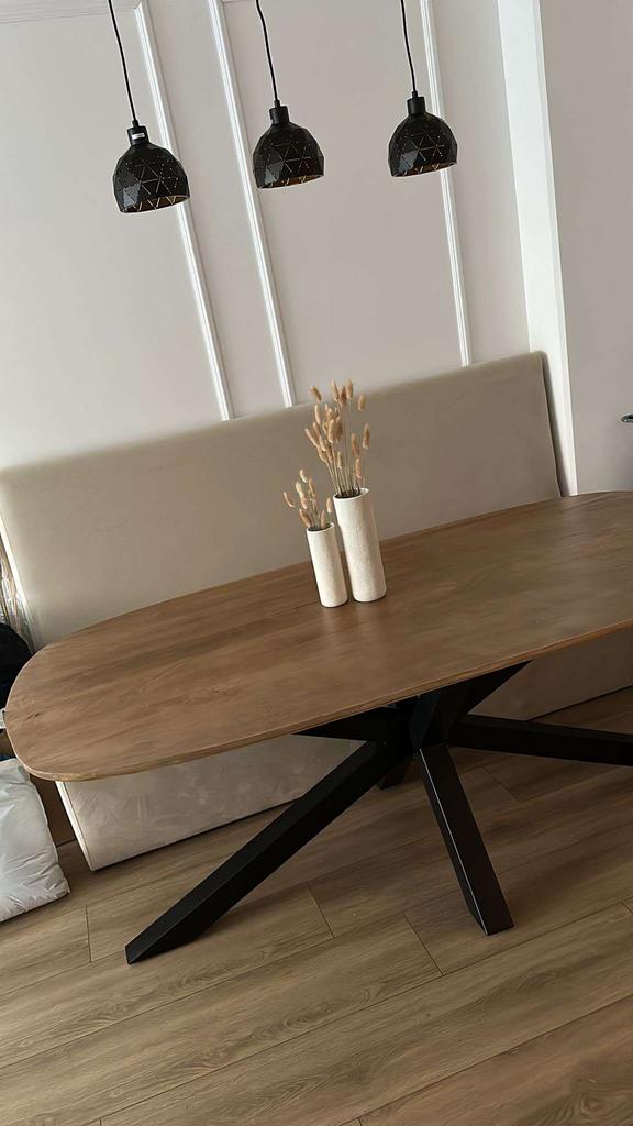 eettafel massief mangohout 2m, Huis en Inrichting, Tafels | Salontafels, Ophalen, 100 tot 150 cm, 200 cm of meer, Zo goed als nieuw