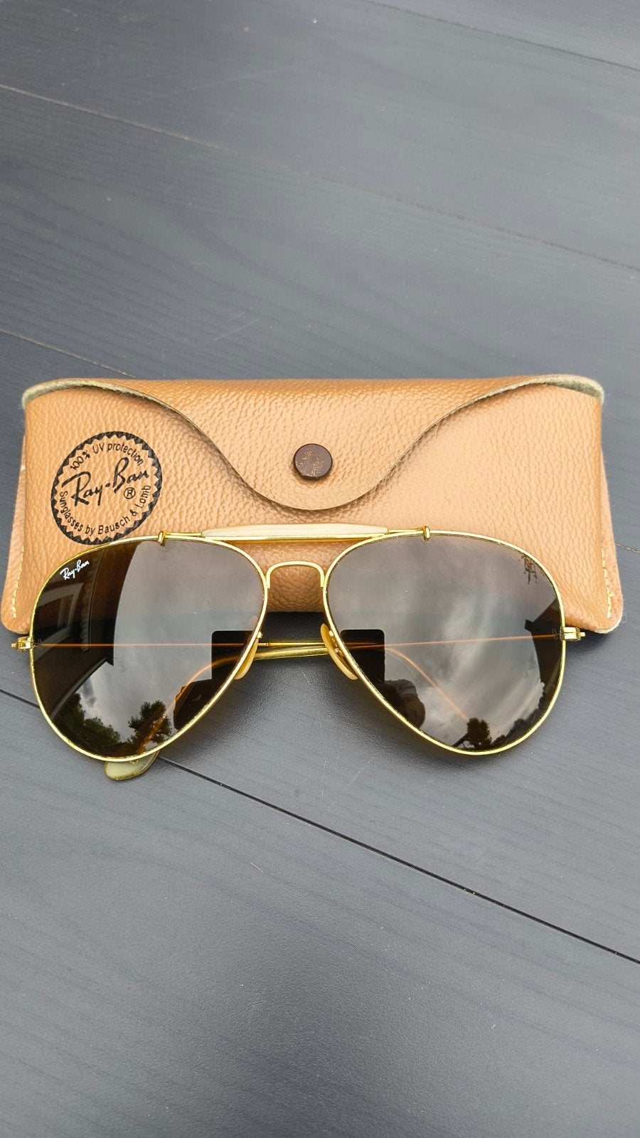Rayban B&L Outdoorsman Vintage jaren'80 mt 62-15*nieuwstaat*, Ophalen of Verzenden, Zo goed als nieuw, Bruin, Ray-Ban