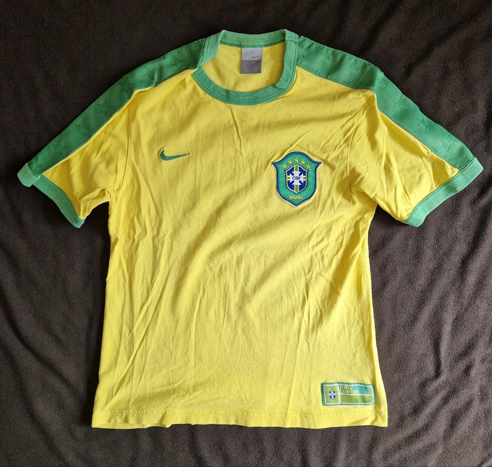 Nike N98 Brazilië Anthem shirt 2006 M, Maat 48/50 (M), Geel, Nike, Ophalen of Verzenden