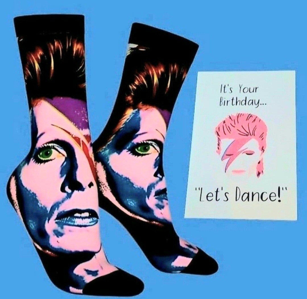 DAVID BOWIE SOKKEN  + VERJAARDAGS KAART DAVID BOWIE, Ophalen of Verzenden, Nieuw