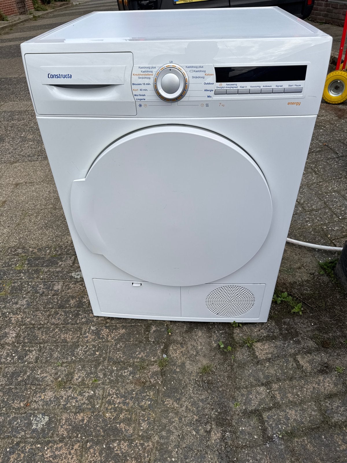 Constructa wasdroger 7kg - Energiezuinig en betrouwbaar, Ophalen, 6 tot 8 kg, Gebruikt, 85 tot 90 cm