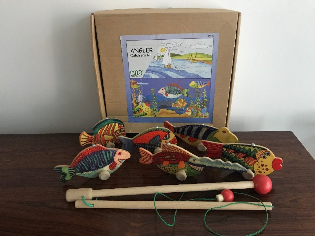 Bajo Angler houten visspel vissen hengelen spel, Kinderen en Baby's, Ophalen of Verzenden, Zo goed als nieuw, Overige typen