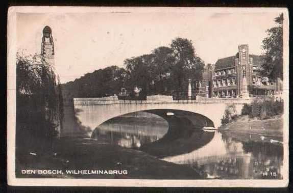 Den Bosch - Wilhelminabrug (kaart heeft gelopen in 1936), Ophalen of Verzenden, 1920 tot 1940, Gelopen, Noord-Brabant