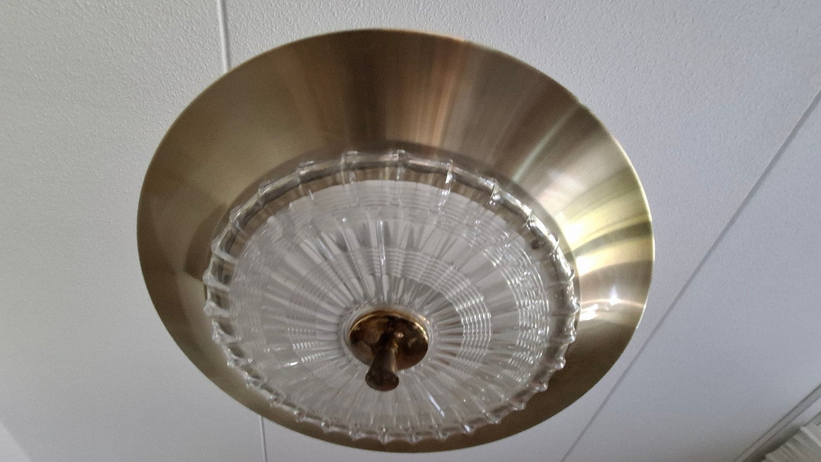 Vintage hanglamp, glas, Antiek en Kunst, Antiek | Lampen, Ophalen